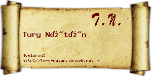 Tury Nátán névjegykártya